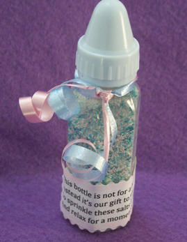 bath salts in baby bottle shower ideas